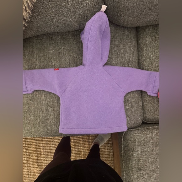 Widgeon Polartec Lavender Purple Fleece Hooded Wrap Jacket 6M - Picture 3 of 5